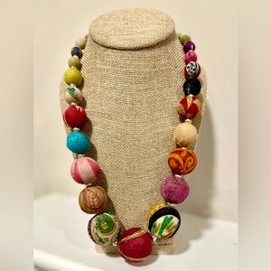 Kantha Graduated Bead Statement Necklace